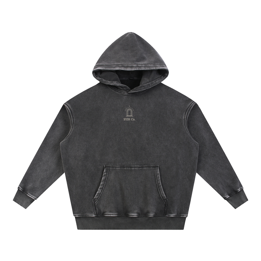 I LIVE TO SEE YOU THERE Snow Wash Fleece Oversize Hoodie